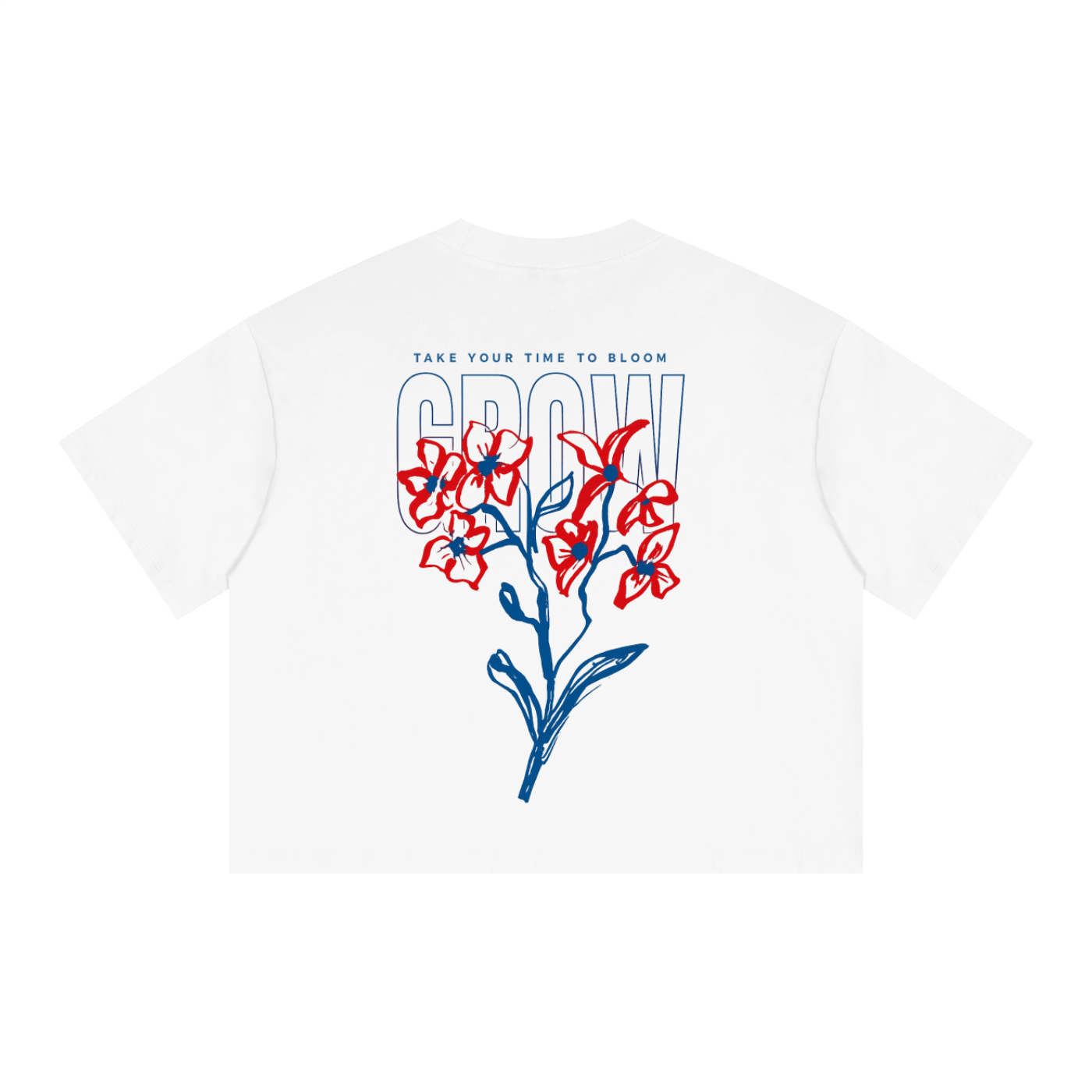 Grow - Boxy Drop Shoulder Crop T-Shirt