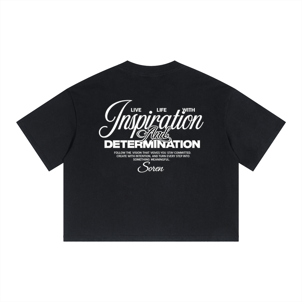 Inspiration - Boxy Drop Shoulder Crop T-Shirt