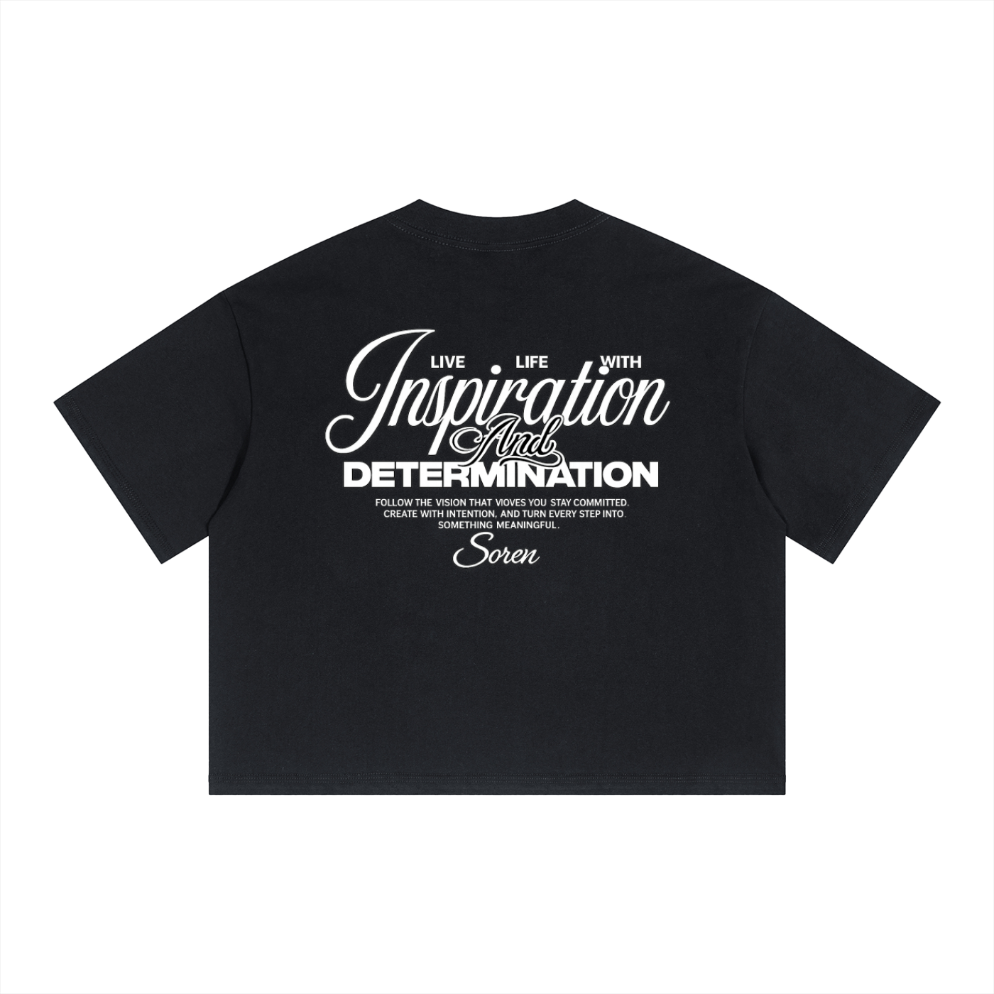 Inspiration - Boxy Drop Shoulder Crop T-Shirt