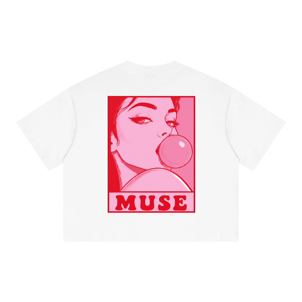 Muse - Boxy Drop Shoulder Crop T-Shirt