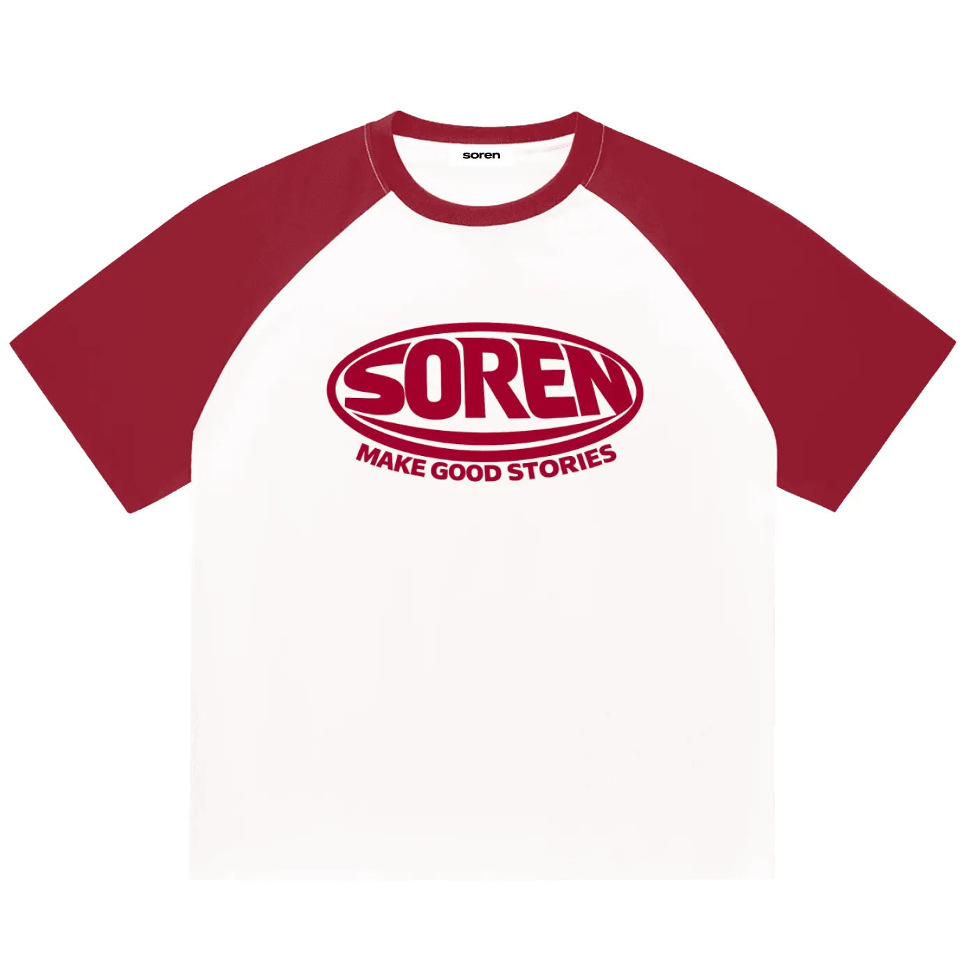 Red Blocked Raglan Sleeve T-Shirt