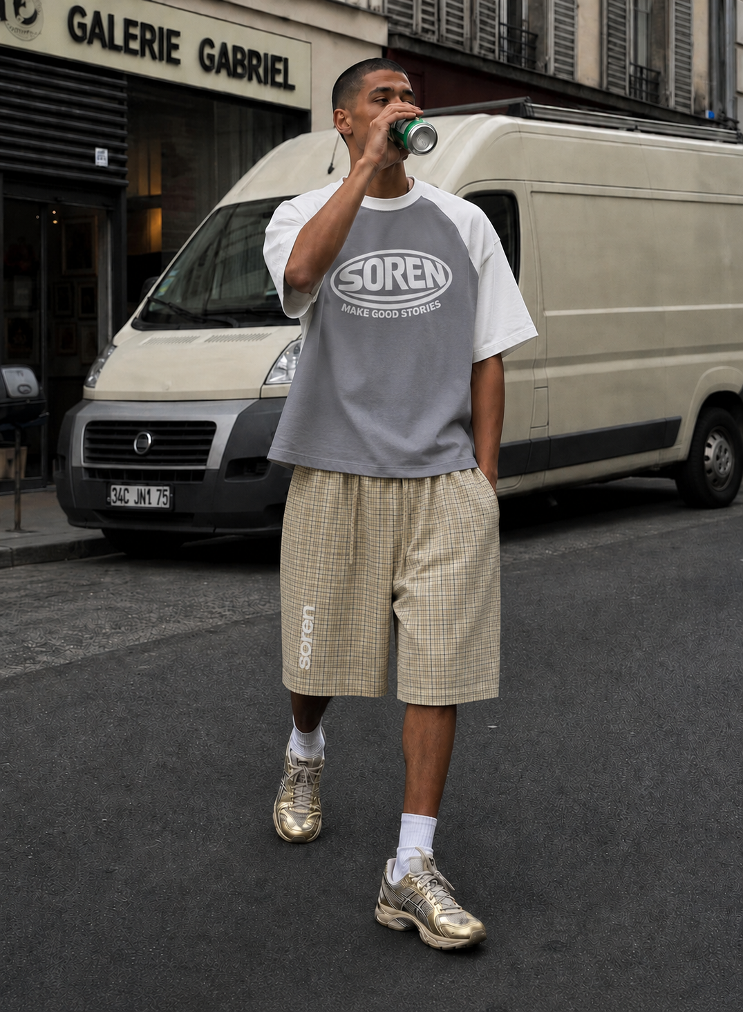 Unisex Plaid Wide Leg Shorts