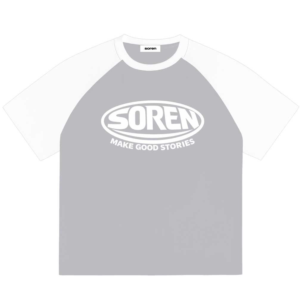 Gray Blocked Raglan Sleeve T-Shirt