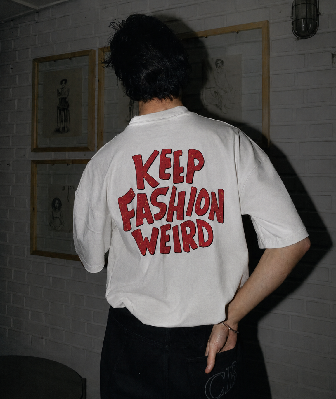 Keep Fashion Weird - Boxy Drop Shoulder Crop T-Shirt