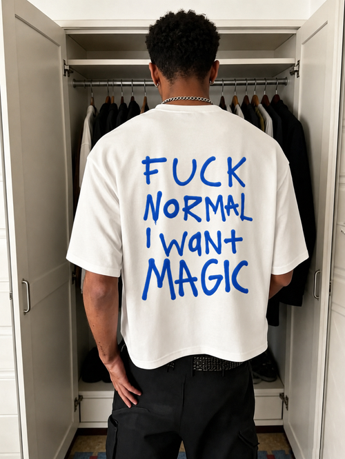 F*ck Normal I Want Magic - Boxy Drop Shoulder Crop T-Shirt