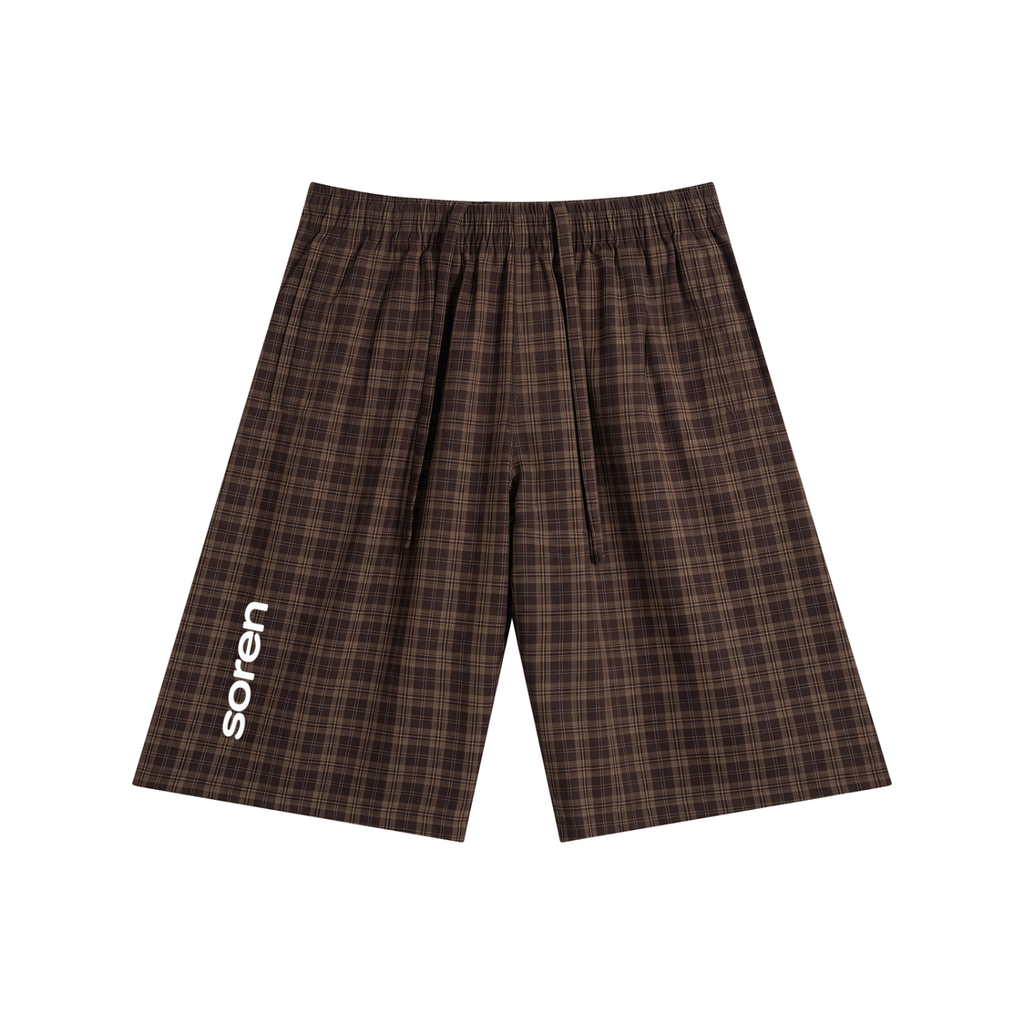 Unisex Plaid Wide Leg Shorts
