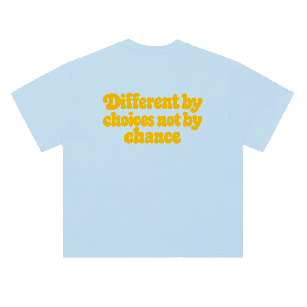 Different by choices not by chance - Blue Heavyweight Drop Shoulder Cotton T-Shirt