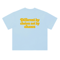 Different by choices not by chance - Blue Heavyweight Drop Shoulder Cotton T-Shirt