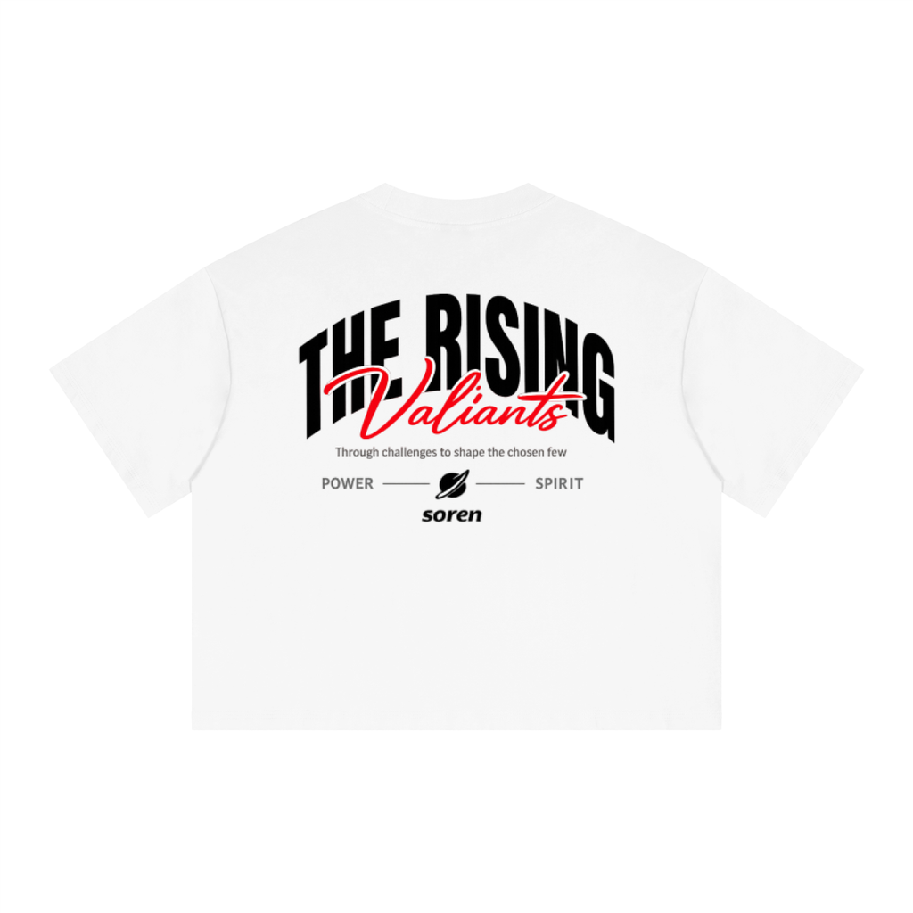 The Rising - Boxy Drop Shoulder Crop T-Shirt